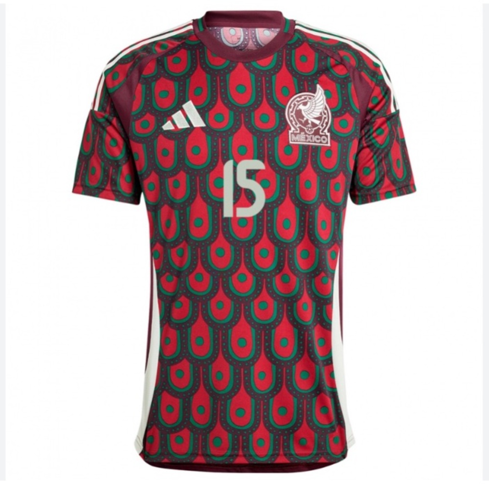 NWT Adidas Mexico Merlot Burns #15 Soccer Jersey